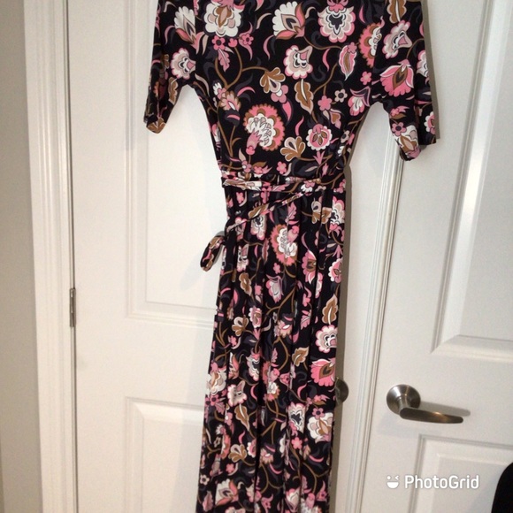 Black Opulent Floral Lavinia Wrap Dress - NWT - Picture 7 of 9